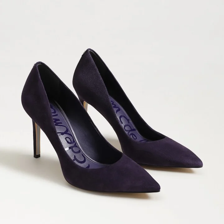 Sam Edelman Hazel Pointed Toe Pump Deep Violet Suede