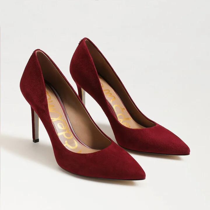 Sam Edelman Hazel Pointed Toe Pump French Merlot Suede