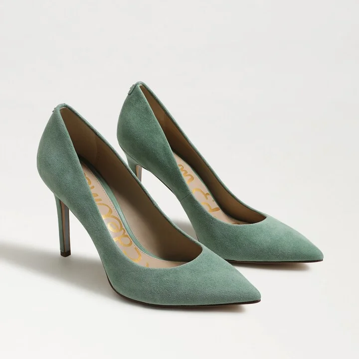 Sam Edelman Hazel Pointed Toe Pump Green Garden Suede