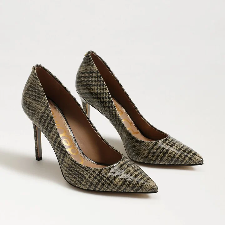 Sam Edelman Hazel Pointed Toe Pump Khaki/Multi Patent Leather