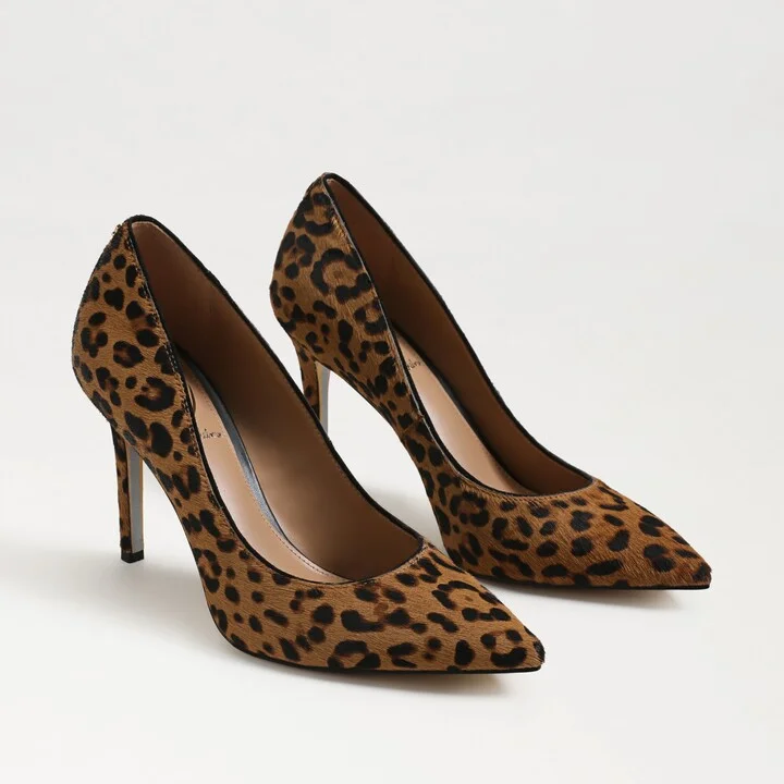 Sam Edelman Hazel Pointed Toe Pump Leopard Brahma Hair Leather