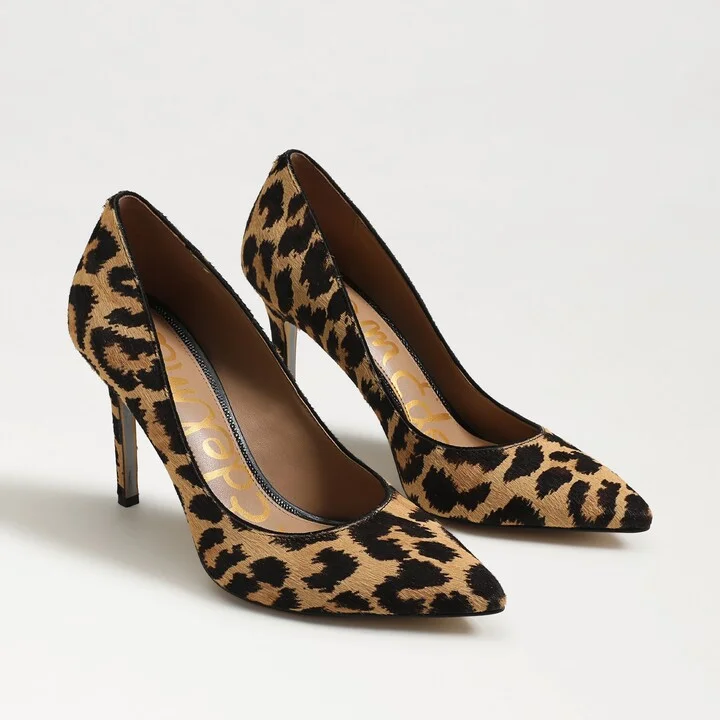 Sam Edelman Hazel Pointed Toe Pump Leopard Brahma Hair Leather