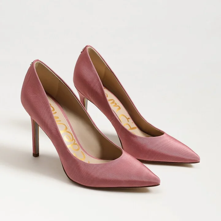 Sam Edelman Hazel Pointed Toe Pump Luxe Rose Satin Fabric