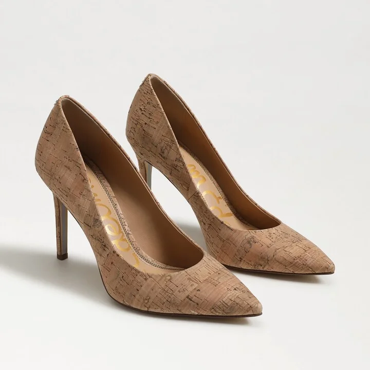 Sam Edelman Hazel Pointed Toe Pump Natural Beige Fabric