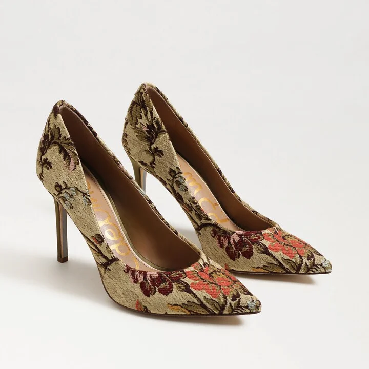 Sam Edelman Hazel Pointed Toe Pump Natural/Multi Fabric