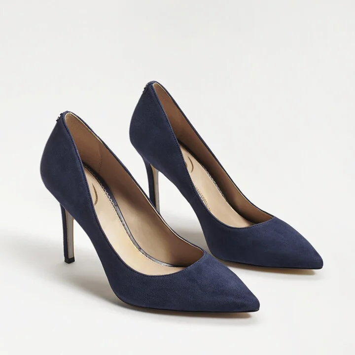 Sam Edelman Hazel Pointed Toe Pump Navy Suede