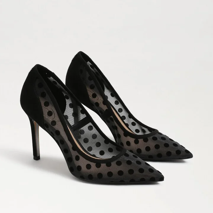 Sam Edelman Hazel Polka Dot Mesh Pump Black Polka Dot Mesh