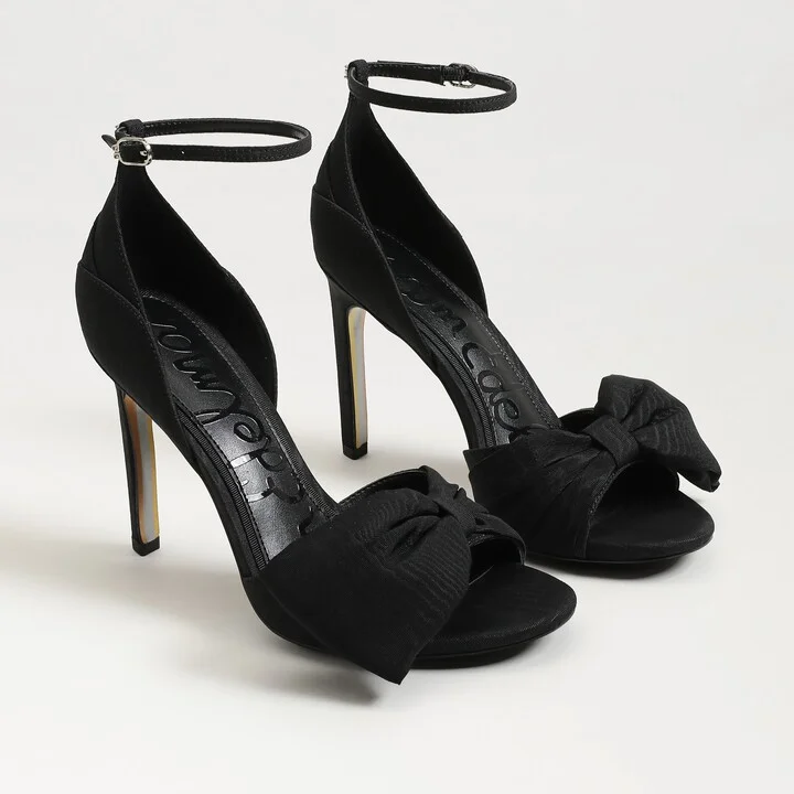 Sam Edelman Ida Open Toe Pump Black Fabric