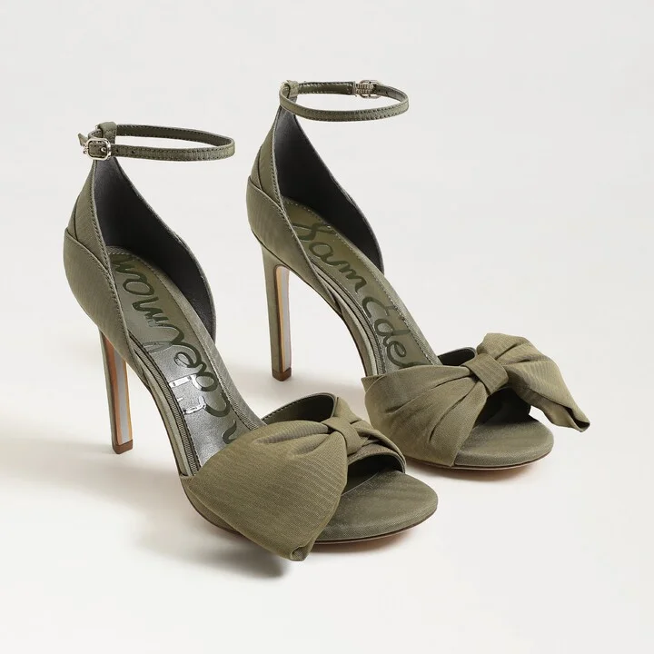 Sam Edelman Ida Open Toe Pump Olive/Light Olive Fabric