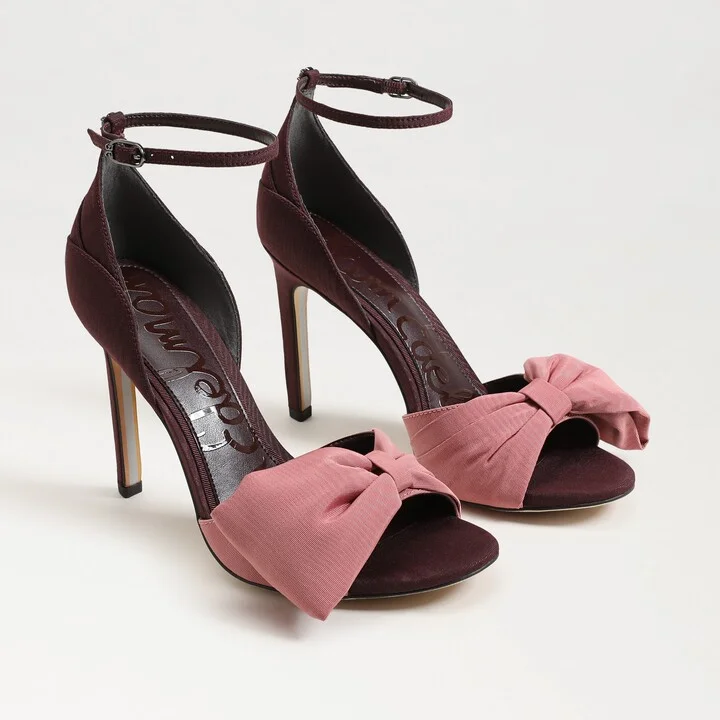 Sam Edelman Ida Open Toe Pump Parisian Plum/Luxe Rose Fabric