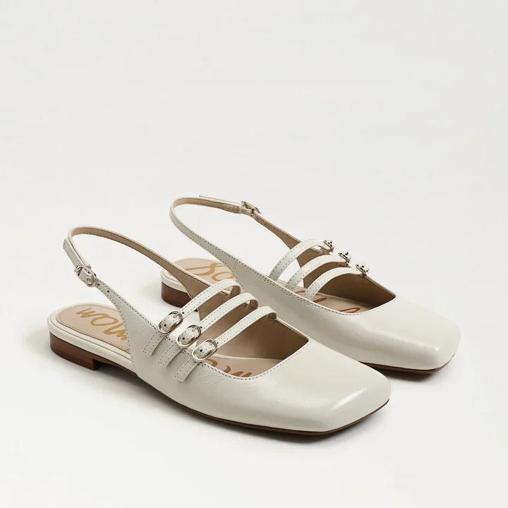 Sam Edelman Ilona Slingback Flat Modern Ivory Leather