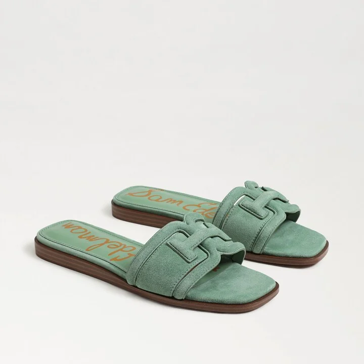 Sam Edelman Irina Slide Sandal Green Garden Suede