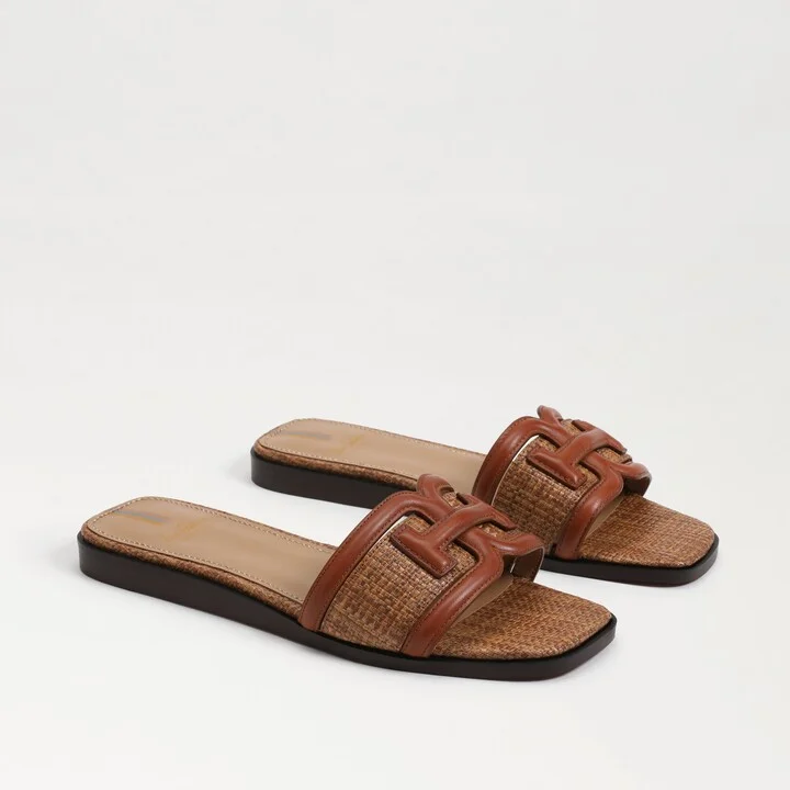 Sam Edelman Irina Slide Sandal Rich Cognac/Cuoio Weave