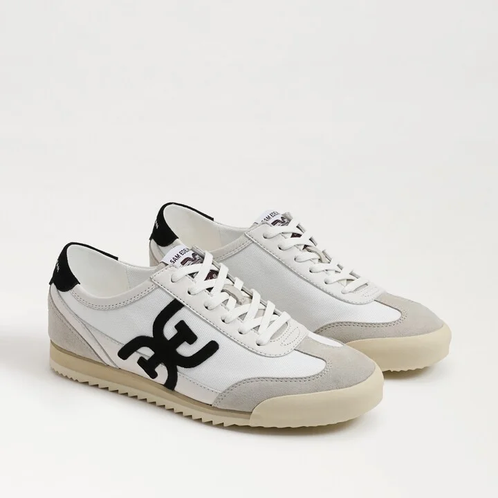 Sam Edelman Ivey Lace Up Sneaker Greige/White/Black Leather
