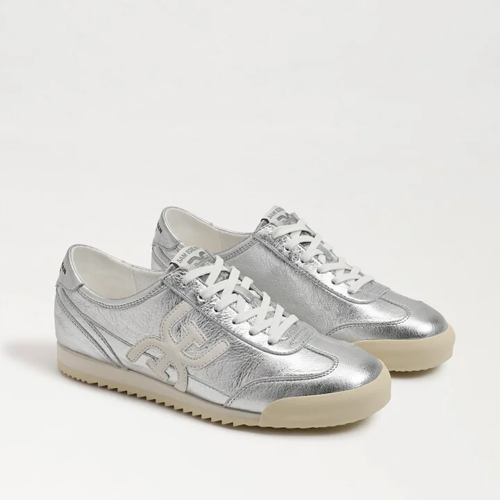 Sam Edelman Ivey Lace Up Sneaker Soft Silver/Sugar Leather