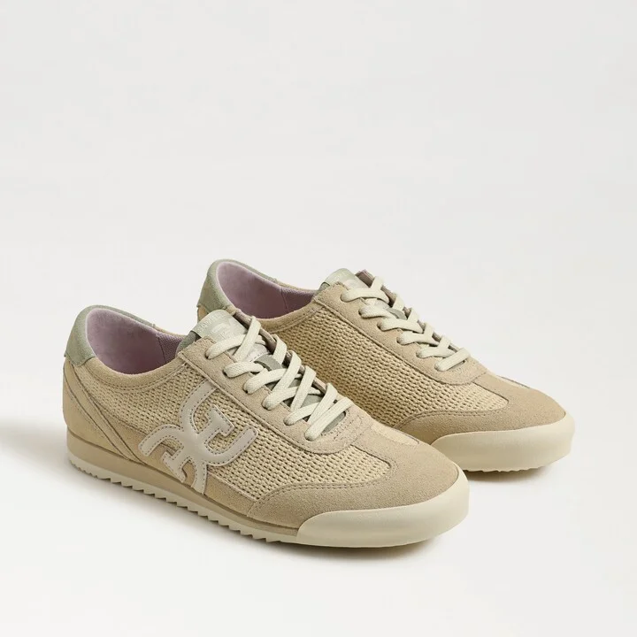 Sam Edelman Ivey Lace Up Sneaker Wheat Whisper Mesh/Suede