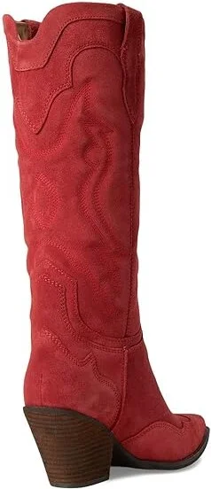 Sam Edelman James Women's Zip Boots Red Scarlet : 6 M, Suede - Image 4