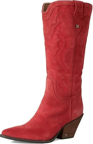 Sam Edelman James Women's Zip Boots Red Scarlet : 6 M, Suede - Image 5