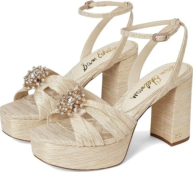 Sam Edelman Janelle Women's Sandals Soft Gold : 7 M, Rubber
