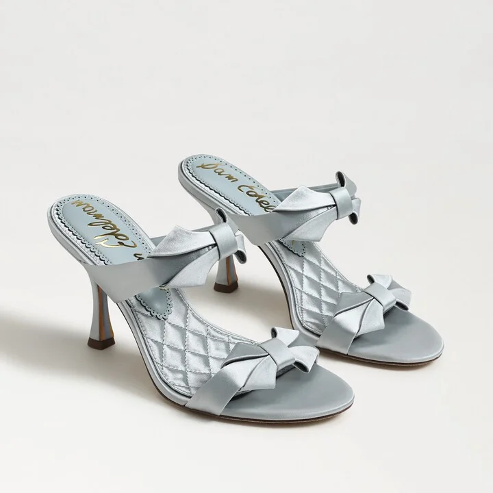 Sam Edelman Jasmine Double Strap Heel Mule Cape Blue Satin