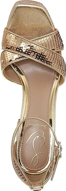 Sam Edelman Jullian 2 Women's Sandals Amber Gold Sequin : 9 M, Leather/Rubber - Image 2