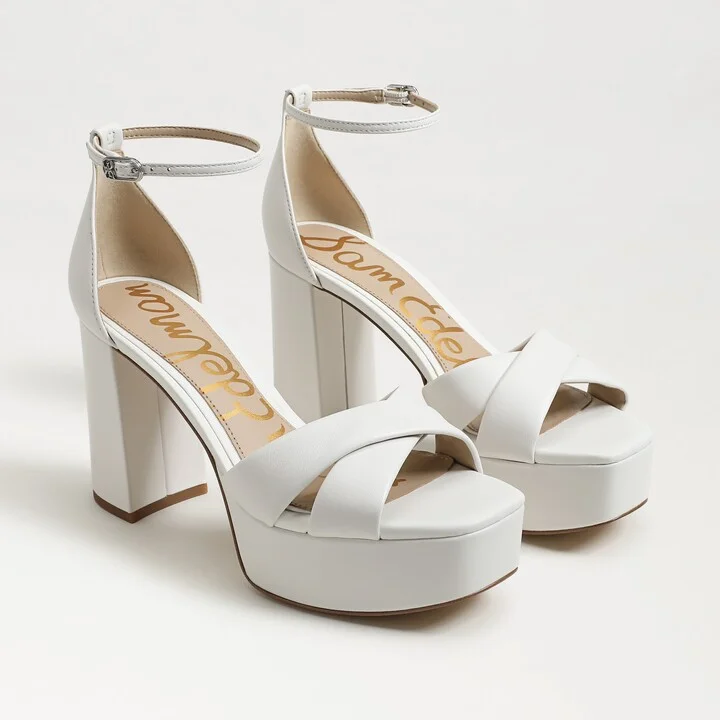 Sam Edelman Jullian Platform Dress Sandal Bright White Leather