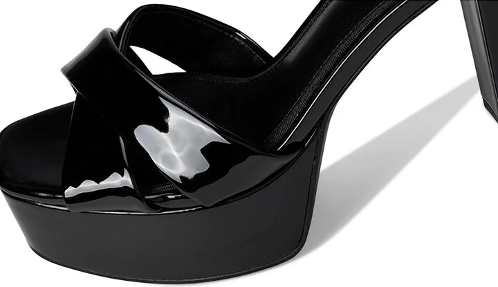 Sam Edelman Jullian Women's Sandals Black Patent : 8 M, Leather/Rubber - Image 7