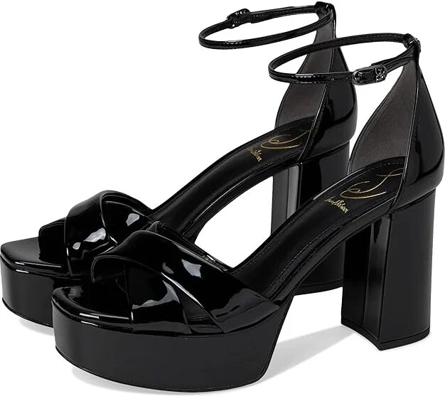 Sam Edelman Jullian Women's Sandals Black Patent : 8 M, Leather/Rubber