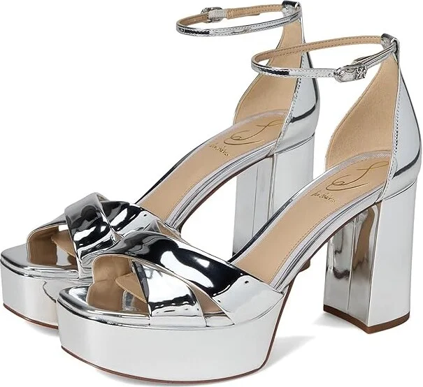 Sam Edelman Jullian Women's Sandals Soft Silver : 11 M, Leather/Rubber
