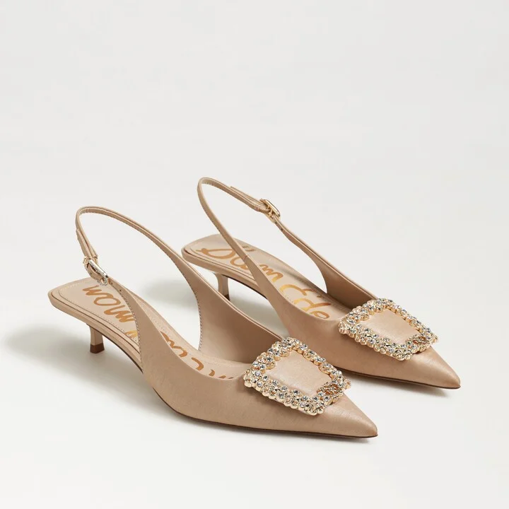Sam Edelman Kaitlyn Slingback Pump Ecru Silk