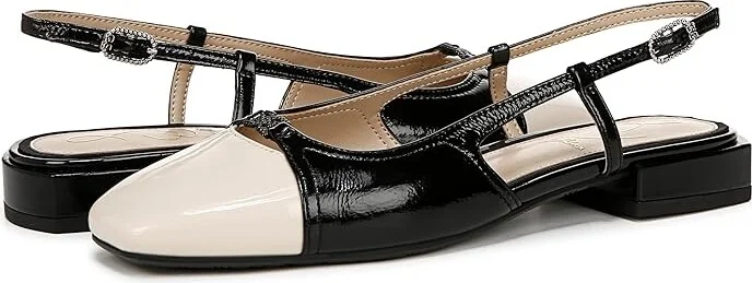 Sam Edelman Kara 2 Women's Flat Shoes Black Patent/Alpine Ivory : 5 M, Leather - Image 4