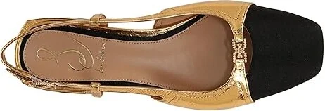 Sam Edelman Kara 2 Women's Flat Shoes Medallion Gold/Black : 8 M, Leather - Image 2