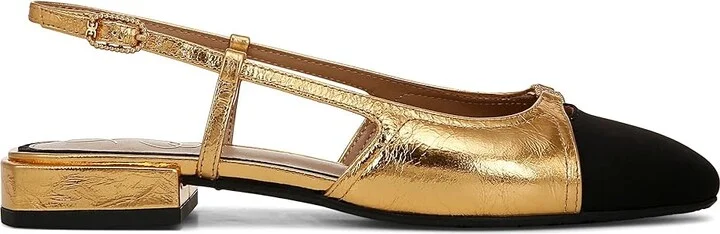 Sam Edelman Kara 2 Women's Flat Shoes Medallion Gold/Black : 8 M, Leather - Image 6