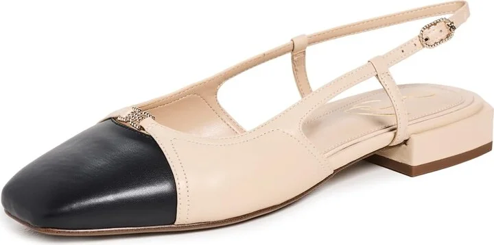 Sam Edelman Kara Ballet Flat Summer Sand/Black 6.5 Medium