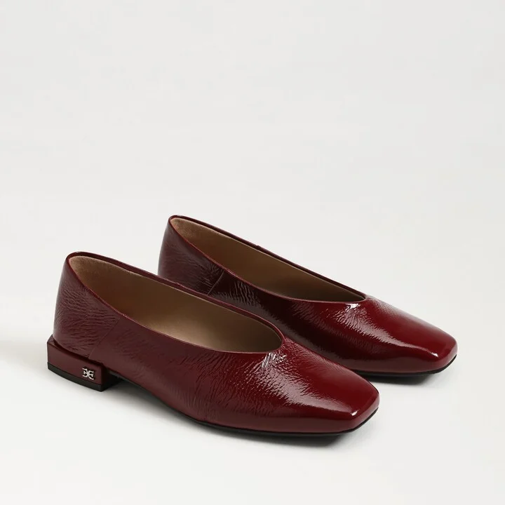 Sam Edelman Kasey Square Toe Ballet Flat French Merlot Leather