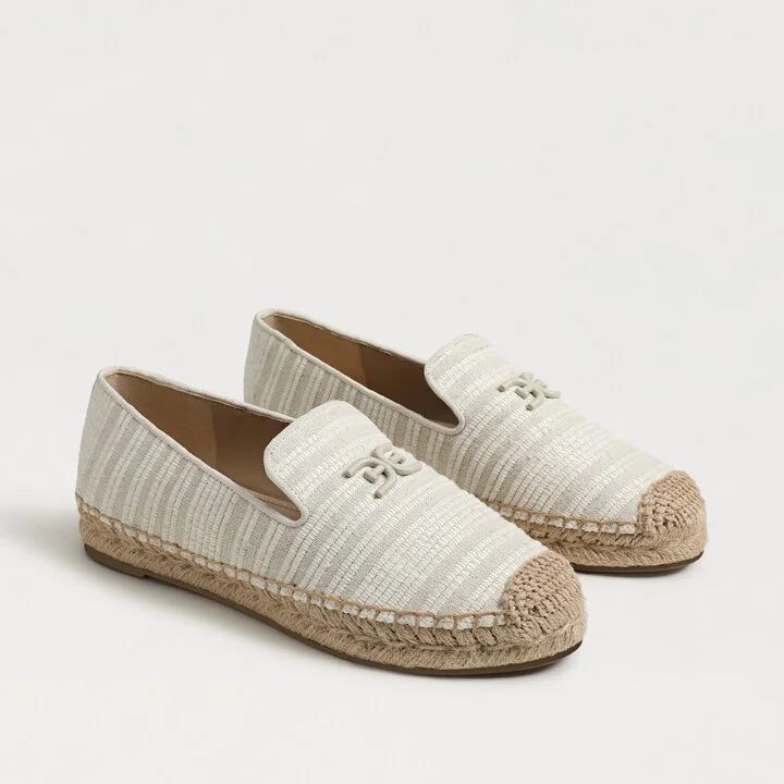 Sam Edelman Kathleen Espadrille Slip On White Natural Canvas