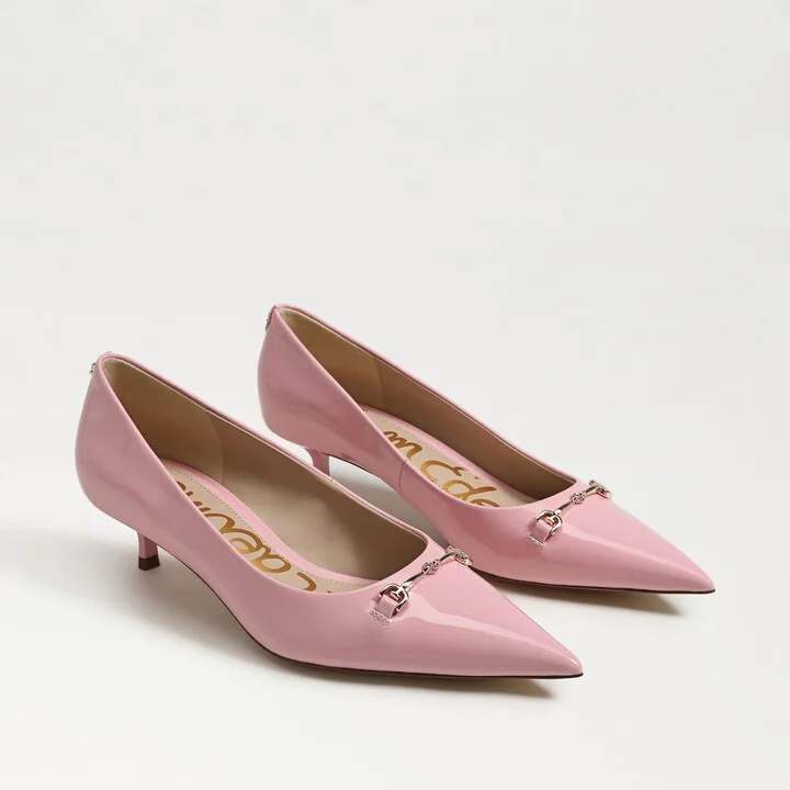 Sam Edelman Kaya Pointed Toe Kitten Heel Pump Lolita Pink Leather