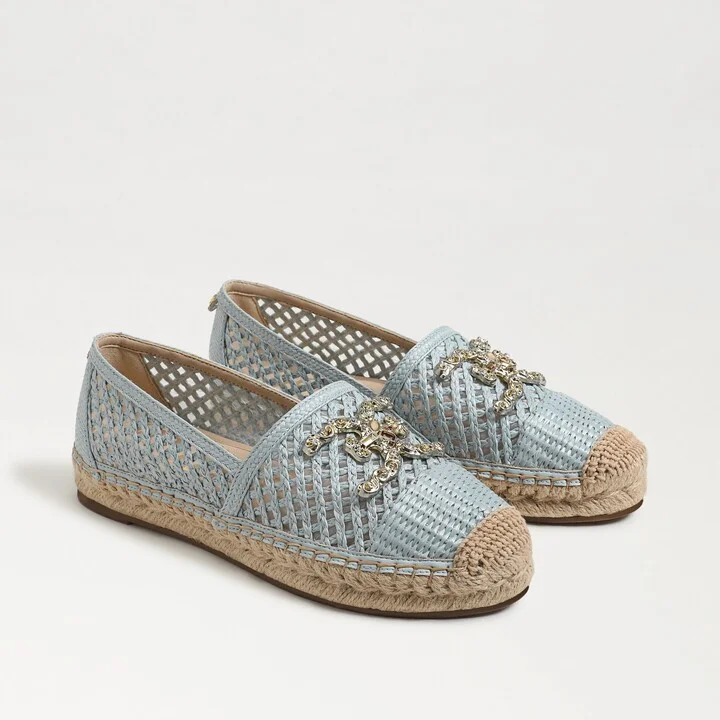 Sam Edelman Khiara Espadrille Slip On Light Robin Egg Blue Raffia