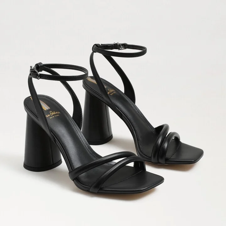 Sam Edelman Kia Block Heel Sandal Black Leather