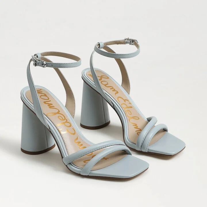 Sam Edelman Kia Block Heel Sandal Cape Blue Leather