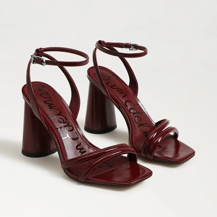 Sam Edelman Kia Block Heel Sandal French Merlot Leather
