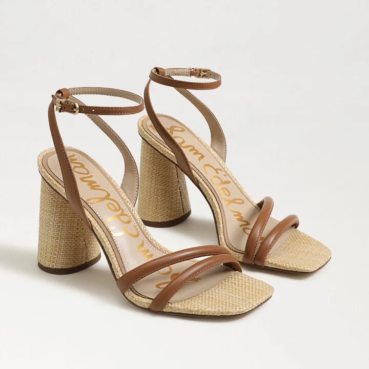 Sam Edelman Kia Block Heel Sandal Saddle Leather