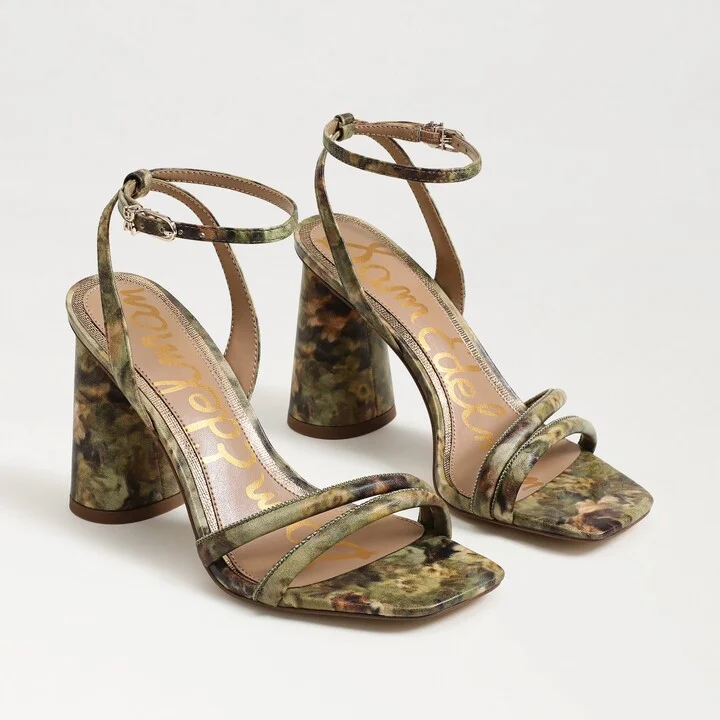 Sam Edelman Kia Block Heel Sandal Sage Multi Leather