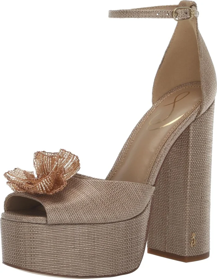 Sam Edelman Kori Flora Heeled Sandal Blush 10.5 Medium