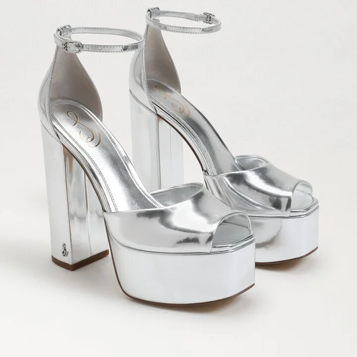 Sam Edelman Kori Platform Heel Soft Silver