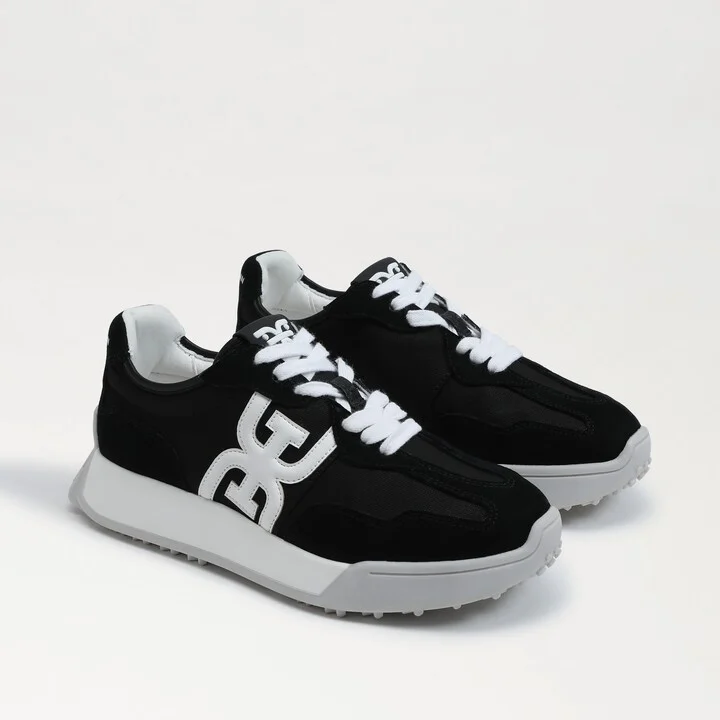 Sam Edelman Langley Lace Up Sneaker Black Suede