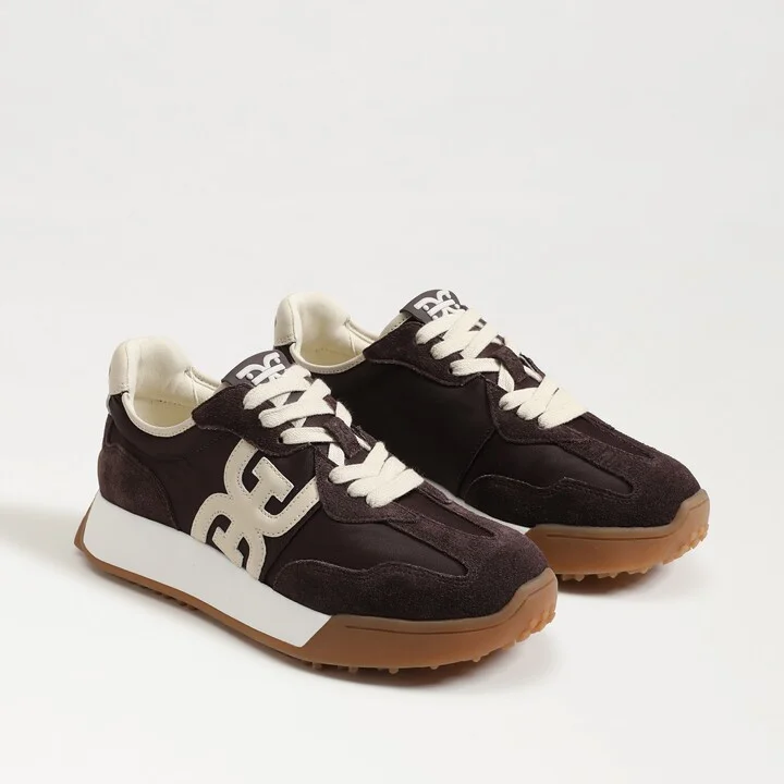 Sam Edelman Langley Lace Up Sneaker Café Noir Nylon/Suede