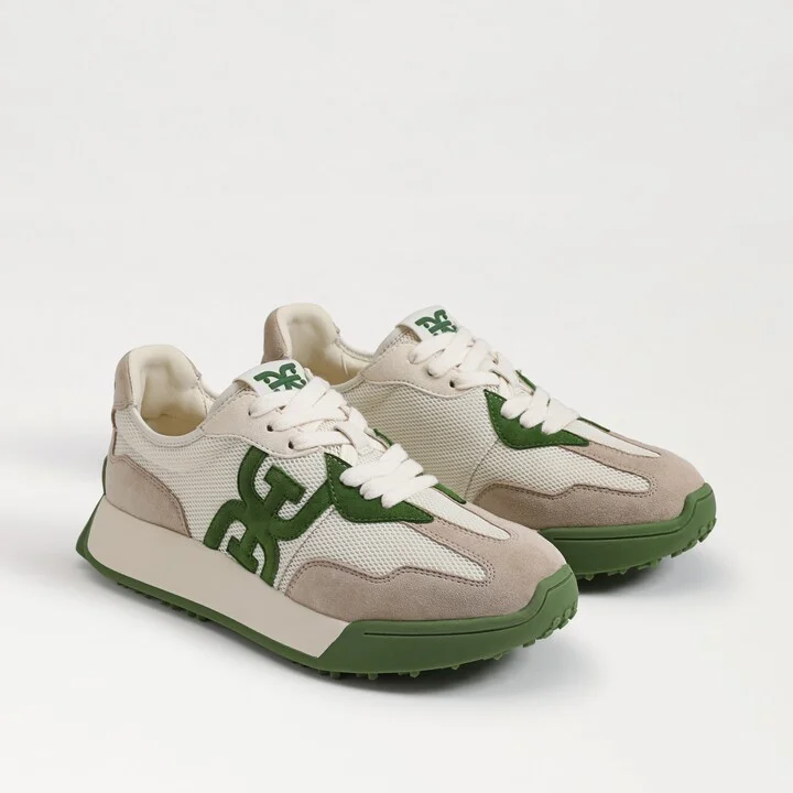 Sam Edelman Langley Lace Up Sneaker Green Multi Suede