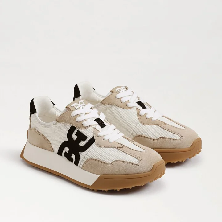 Sam Edelman Langley Lace Up Sneaker White/Tan/Black Suede