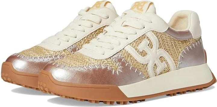 Sam Edelman Langley Woven Women's Shoes Natural/Gold Raffia : 7.5 M, Faux Leather/Suede